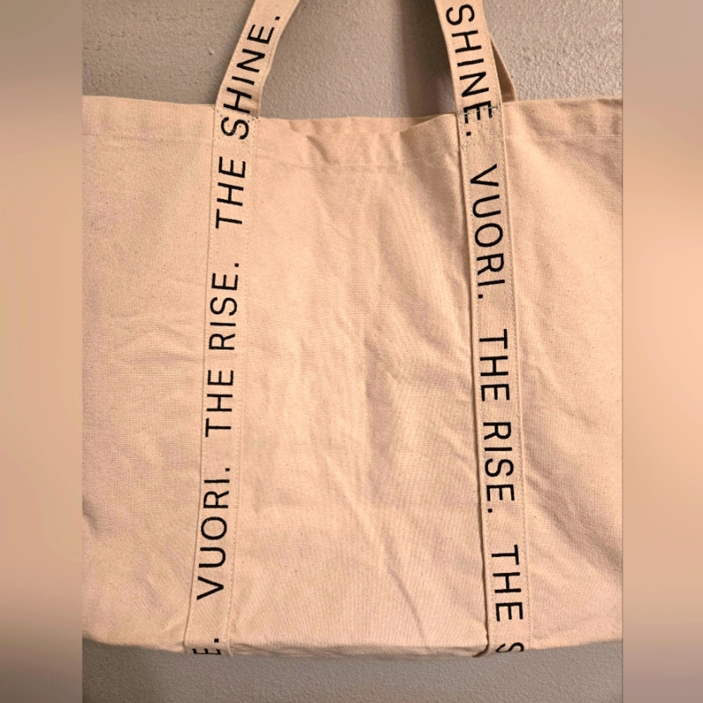 Vuori Limited Edition The Rise The Shine extra large canvas tote bag